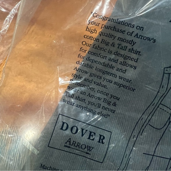 Vintage NWT Arrow Dover Button down shirts size 24 Tall set of 2 Dark red black - Picture 11 of 12